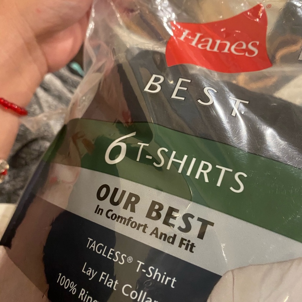 Hanes 6 Black and Gray T-Shirts 2X
